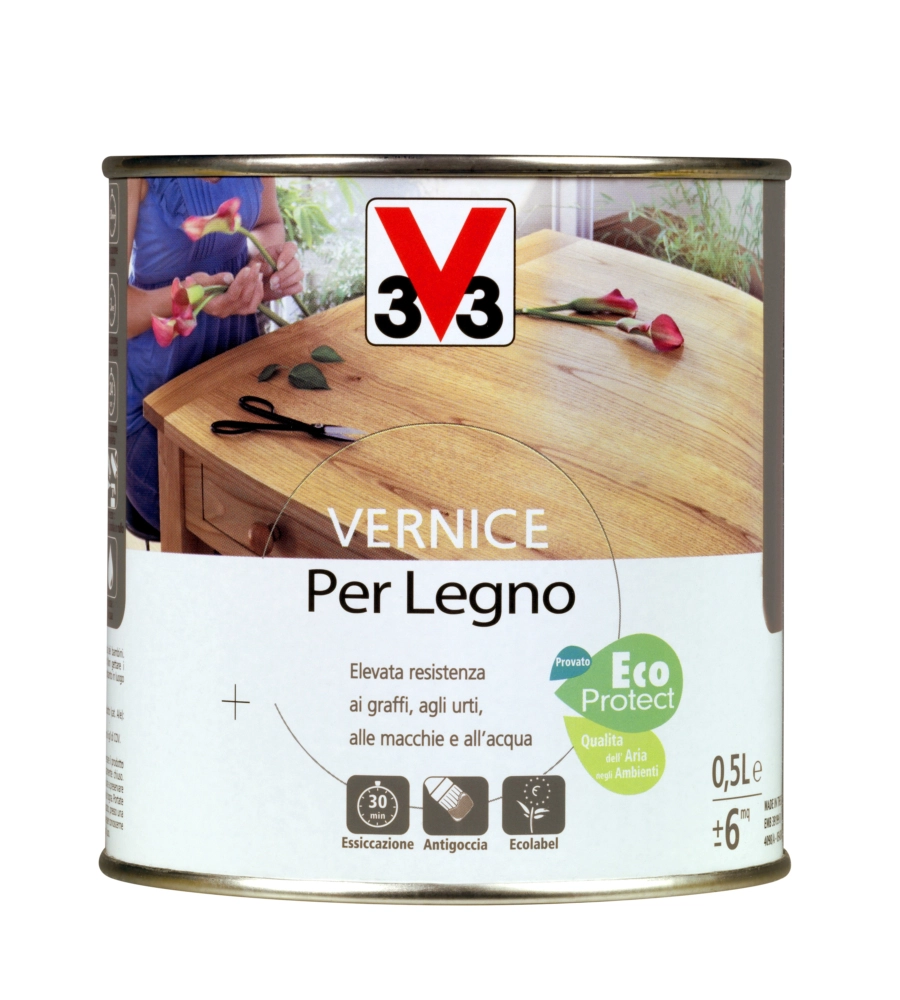 Vernice per legno effetto satinato, incolore - 0,5 litri